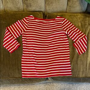 Lands' End Red and White Striped kids shirt